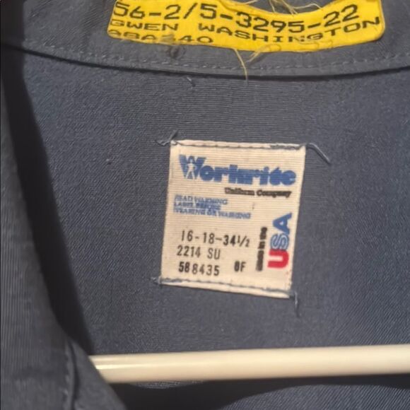 Workrite FR Uniform Shirt Size 16-18-34 1/2 Flame Resistant Large - Picture 3 of 9